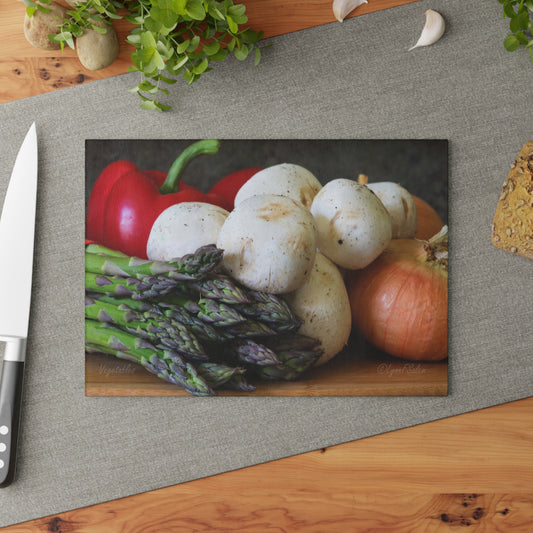 Glass Cutting Board - Vegetable by Lynn Salem Creates