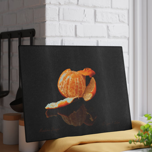 Glass Cutting Board - Mandarin Orange by Lynn Salem Creates