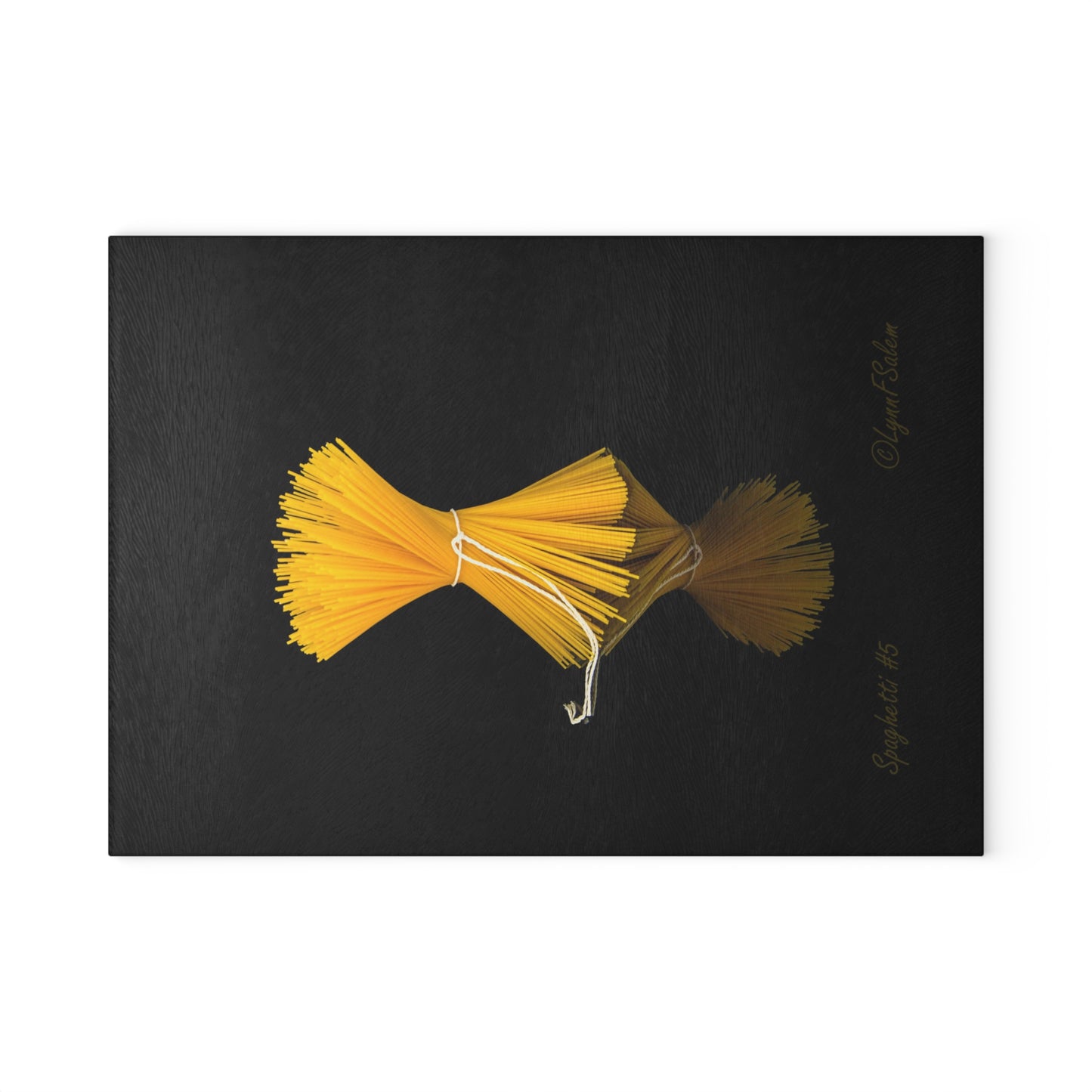 Spaghetti #5 Glass Cutting Board by Lynn Salem Creates
