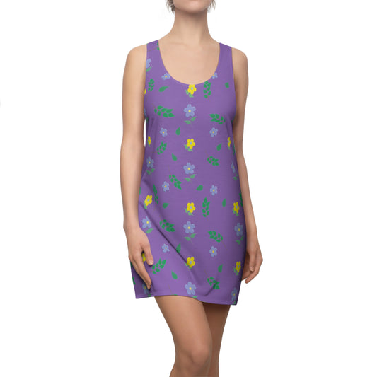 Light Purple Floral Design Dress by Lynn Salem Creates