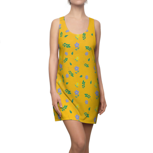 Yellow Floral Design Dress by Lynn Salem Creates