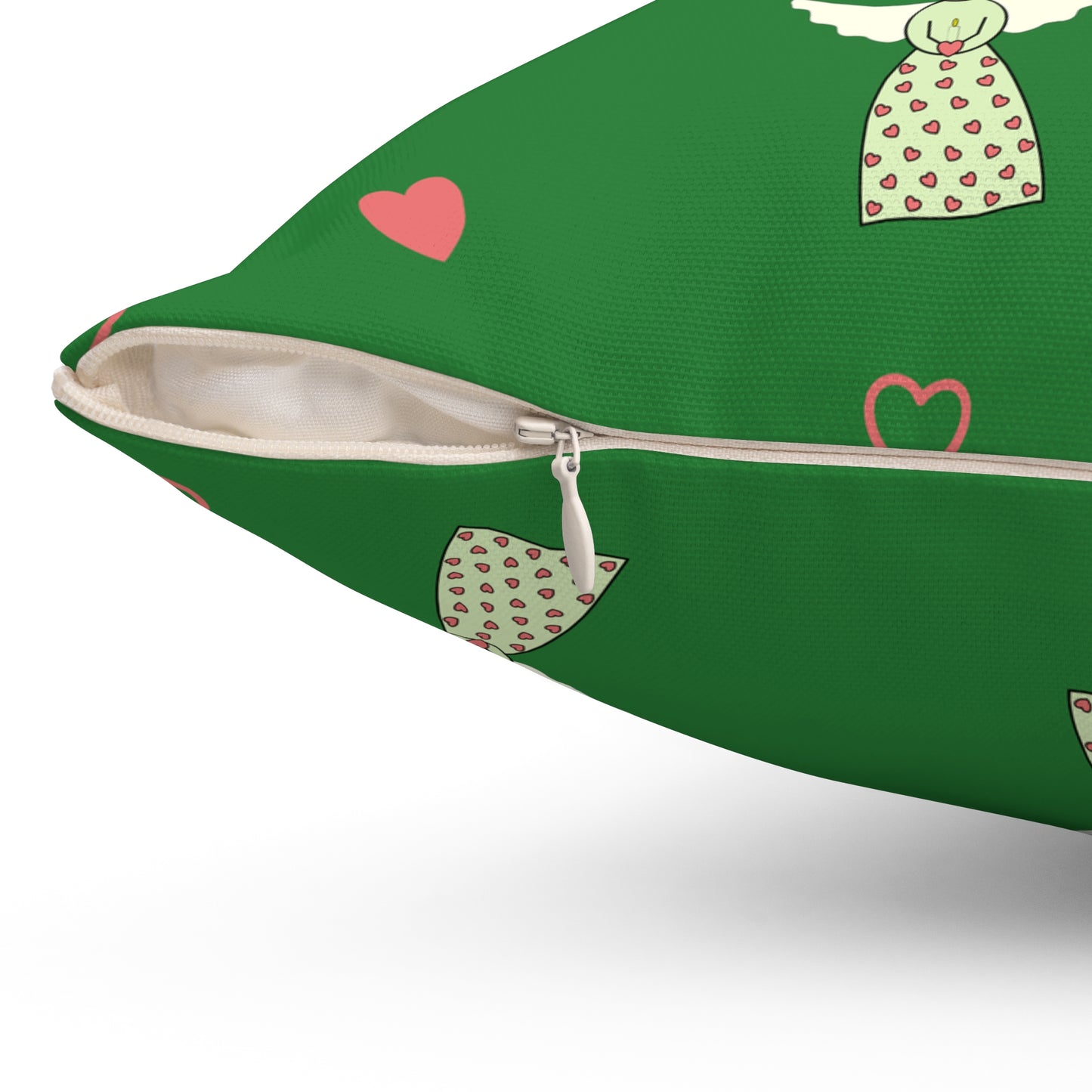 Square Pillow - Angels and Hearts by Lynn Salem Creates