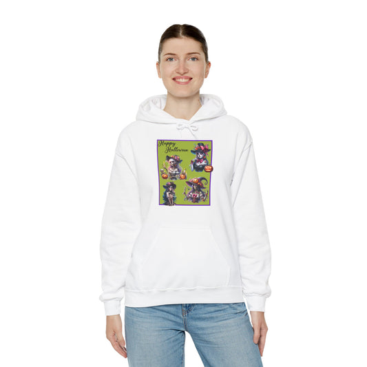 Hooded Sweatshirt - Halloween - Pretty Lady Skeletons by Lynn Salem Creates