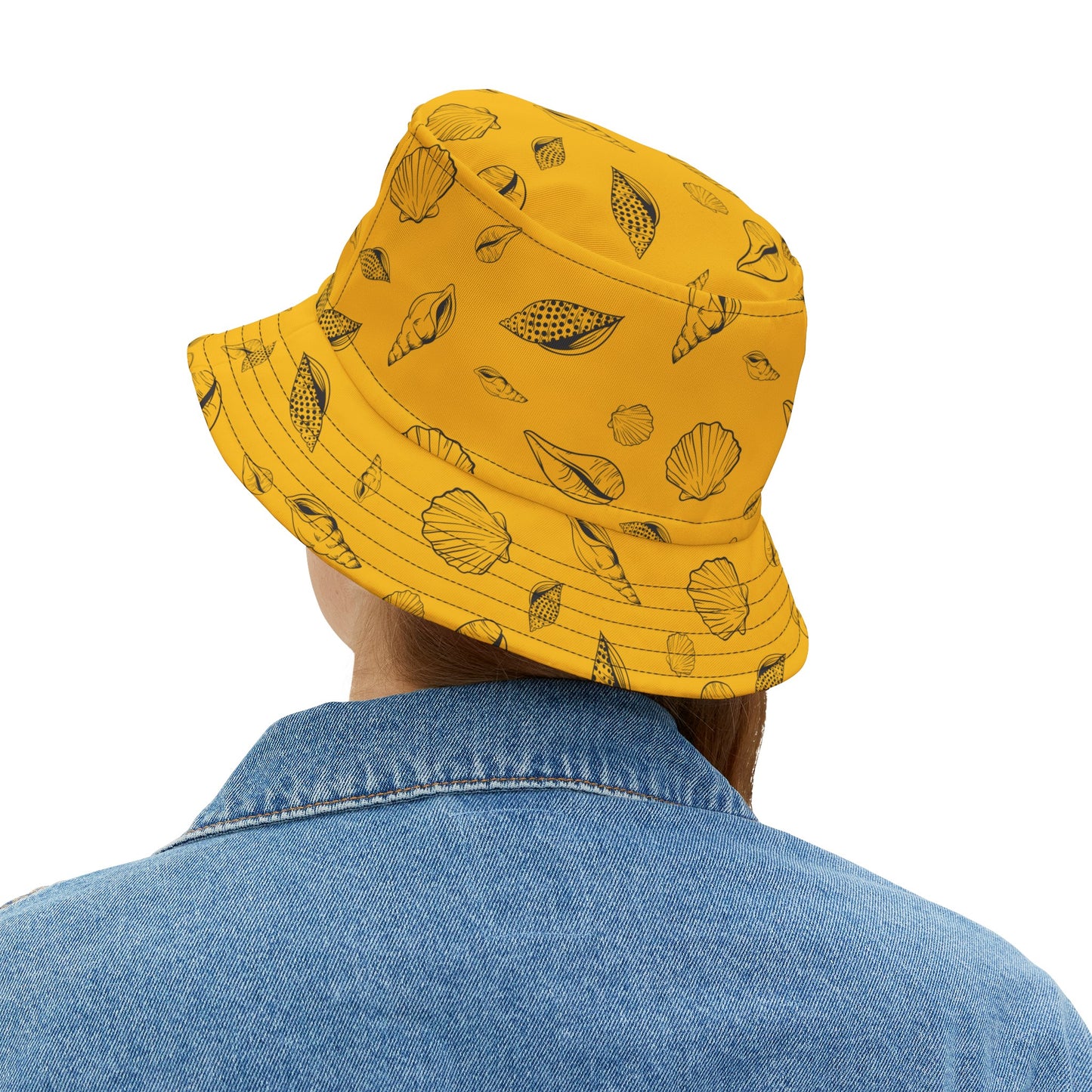 Sea Shell Design Bucket Hat (Yellow) by Lynn Salem Creates