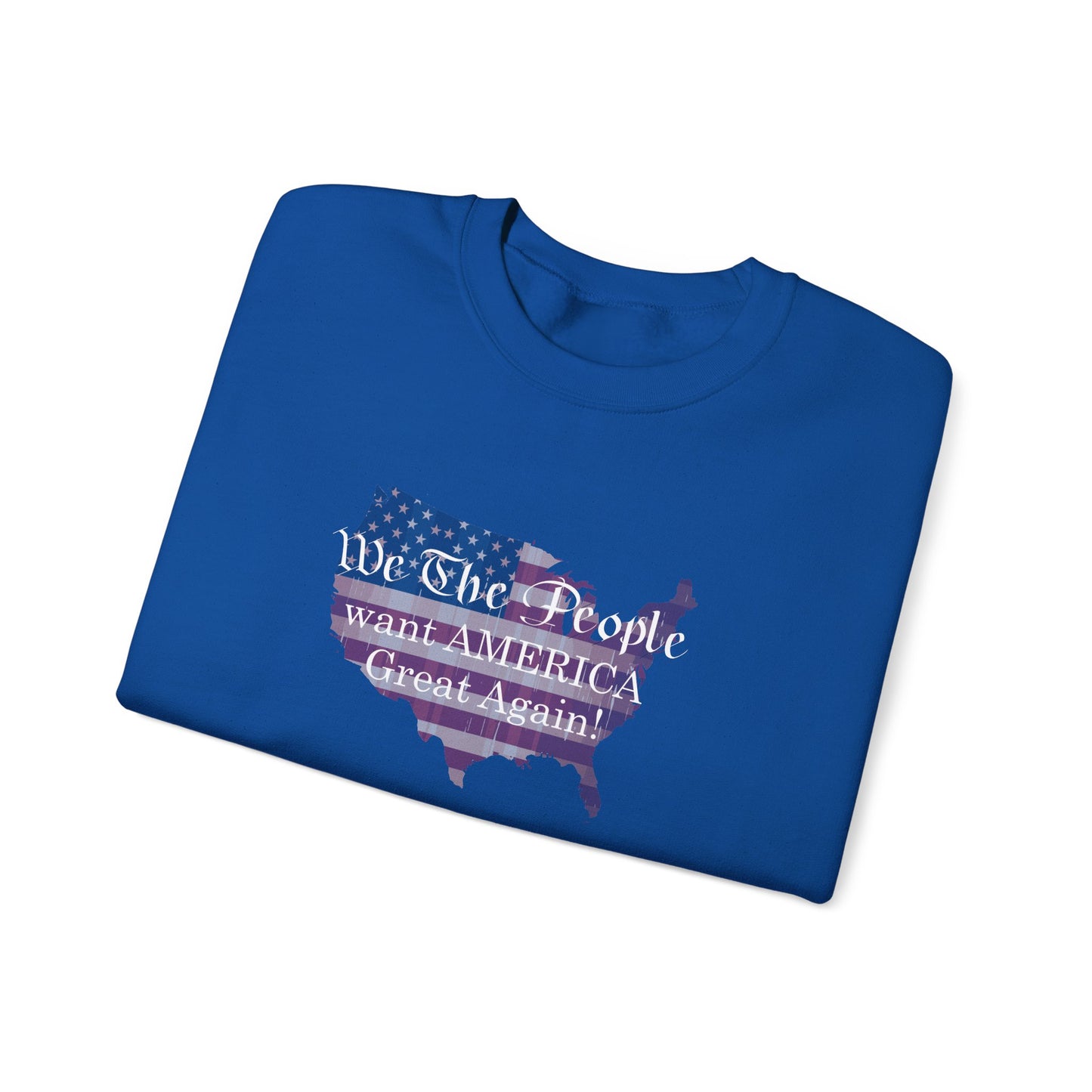Crewneck Sweatshirt - We The People want America Great Again! (White) by Lynn Salem Creates