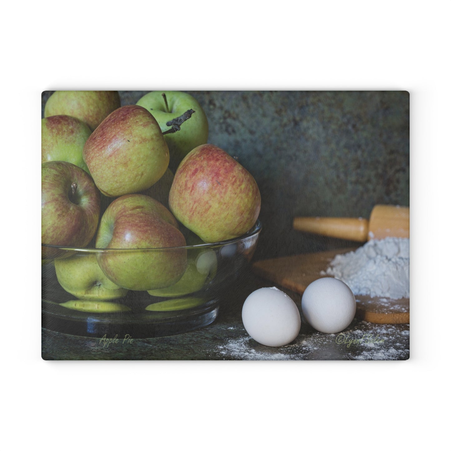 Apple Pie Glass Cutting Board by Lynn Salem Creates