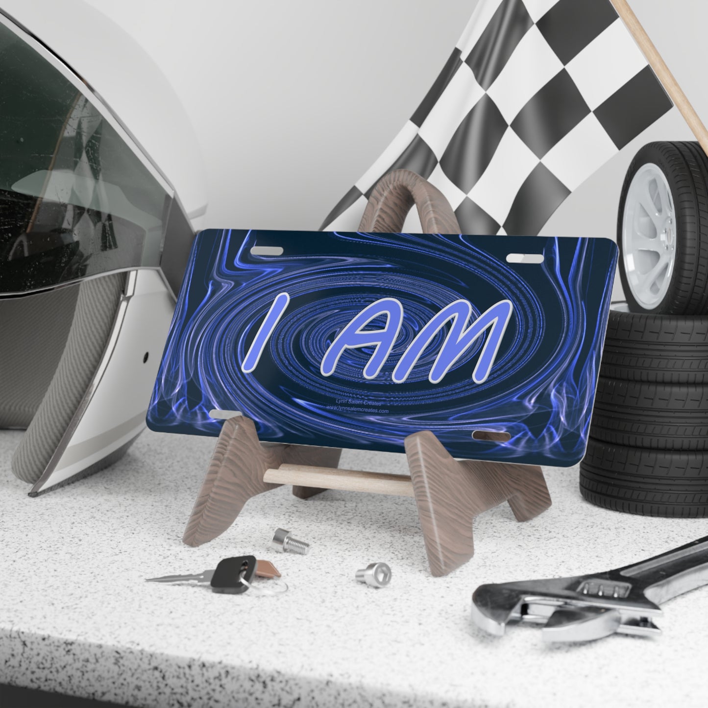 Car Accessories - Vanity Plate - I AM  by Lynn Salem Creates