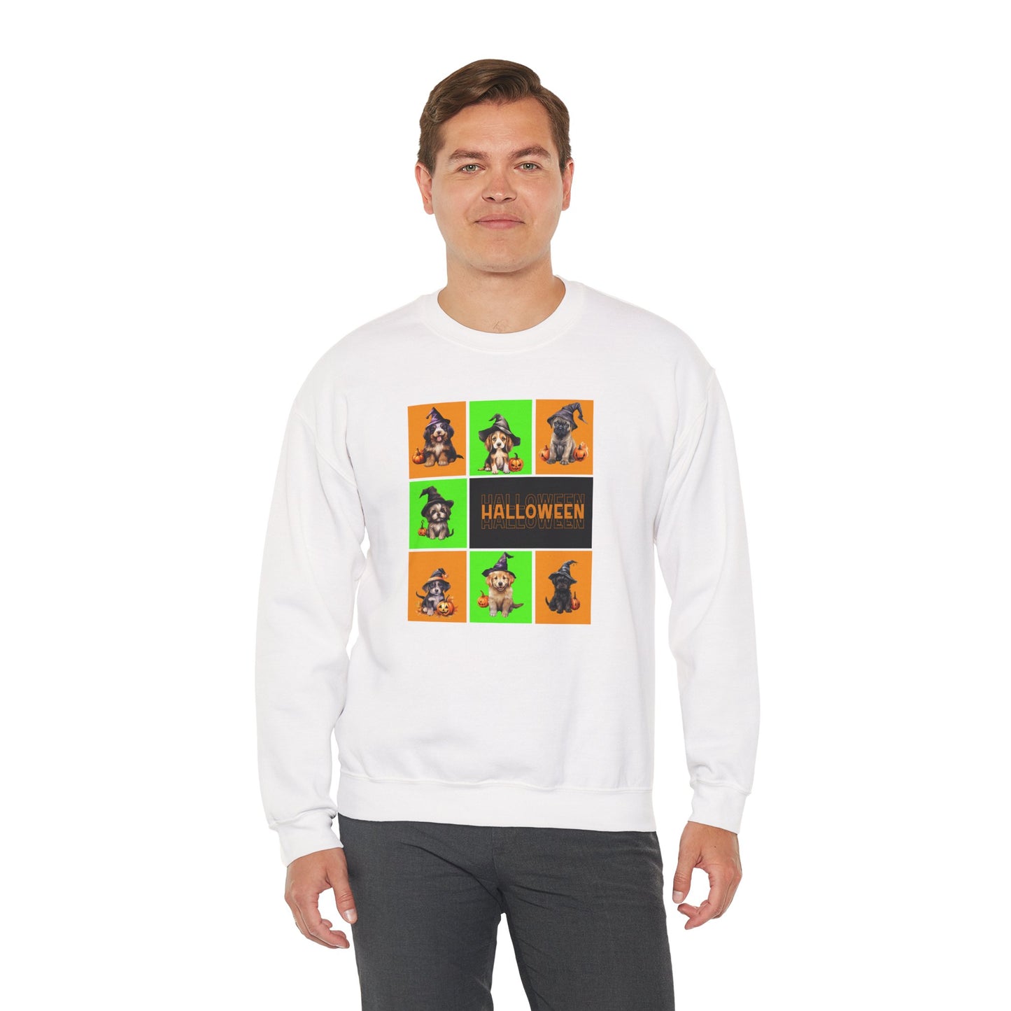 Halloween - Witch Puppies crew neck sweatshirt  by Lynn Salem Creates