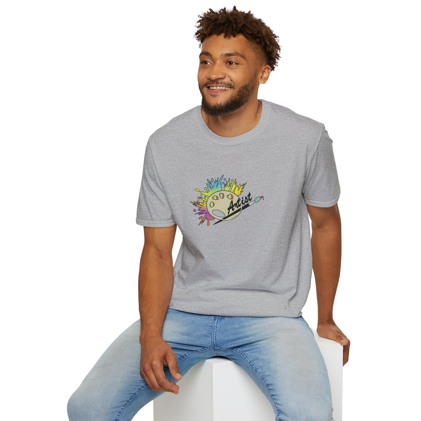 T-Shirt - Unisex Softstyle - Paint, Palette, Brush by Lynn Salem Creates