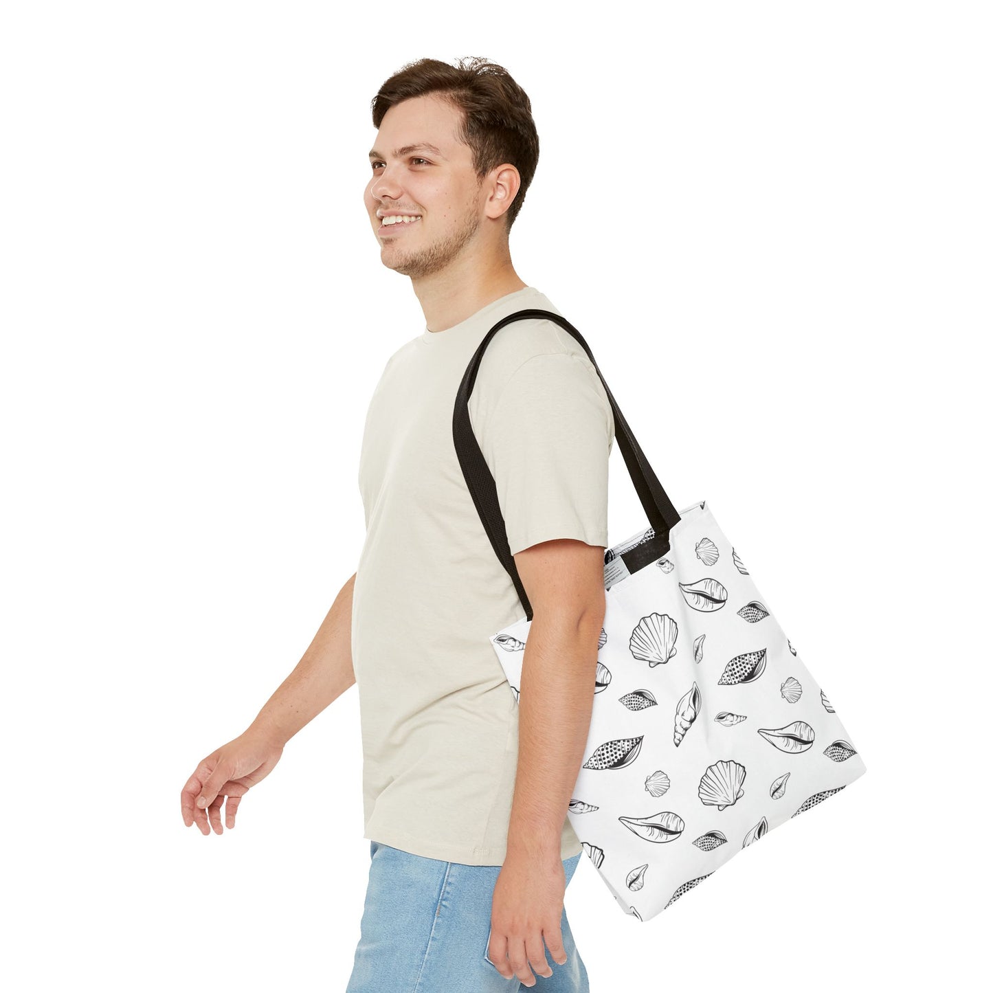 Tote Bag - White Sea Shell Design by Lynn Salem Creates