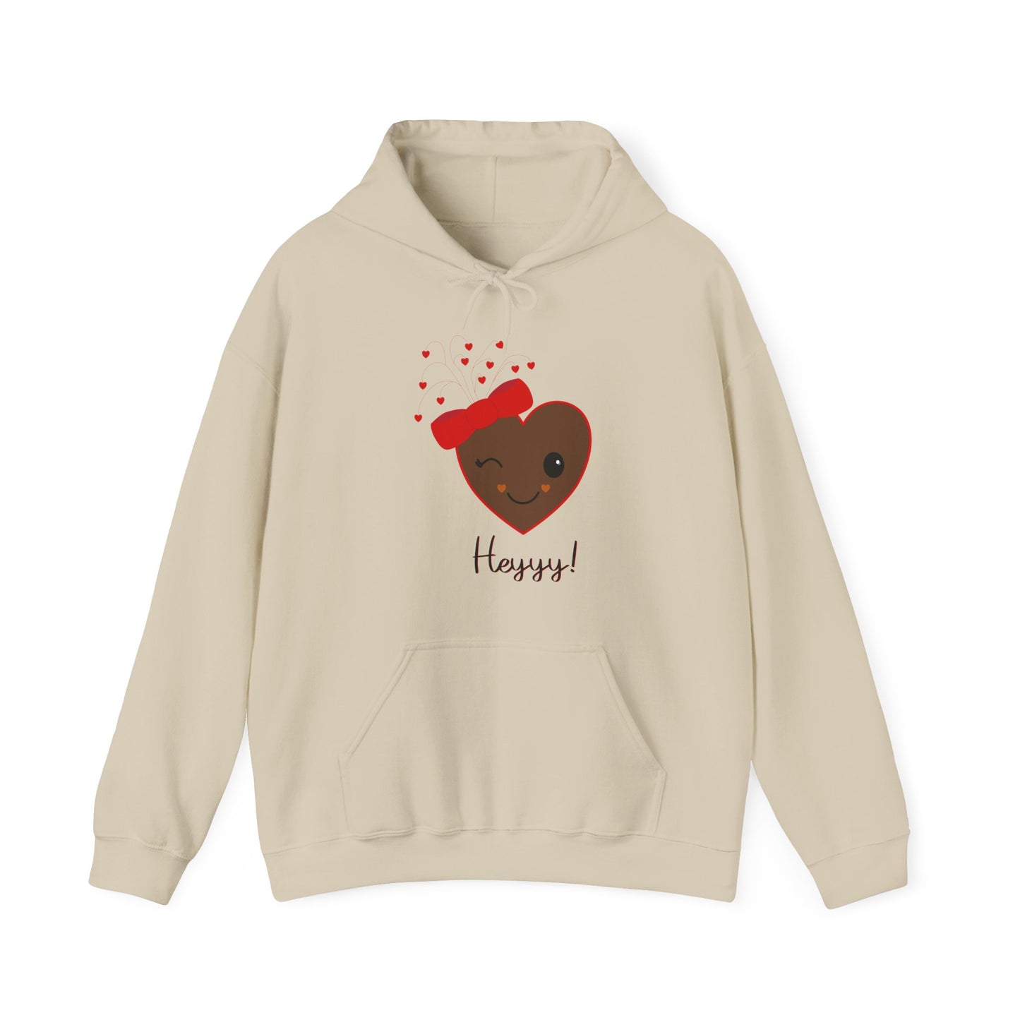 Flirting Heart (Brown) Hooded Sweatshirt by Lynn Salem Creates
