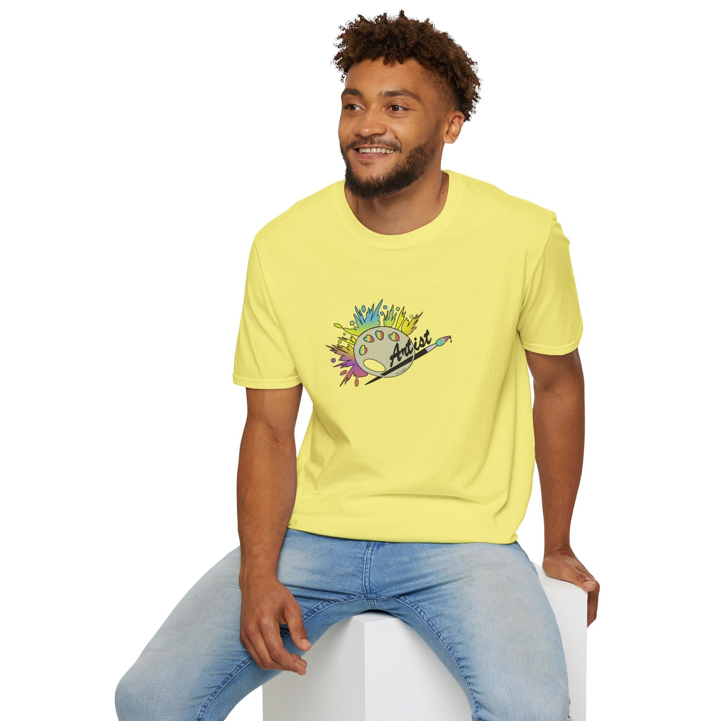 T-Shirt - Unisex Softstyle - Paint, Palette, Brush by Lynn Salem Creates