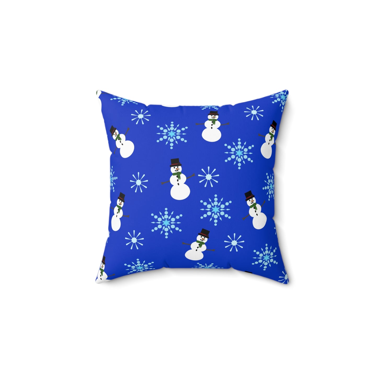 Square Pillow - Snowmen and Snowflakes by Lynn Salem Creates