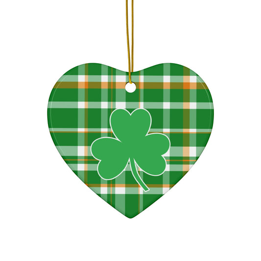 Shamrock Heart Shaped Ornament by Lynn Salem Creates