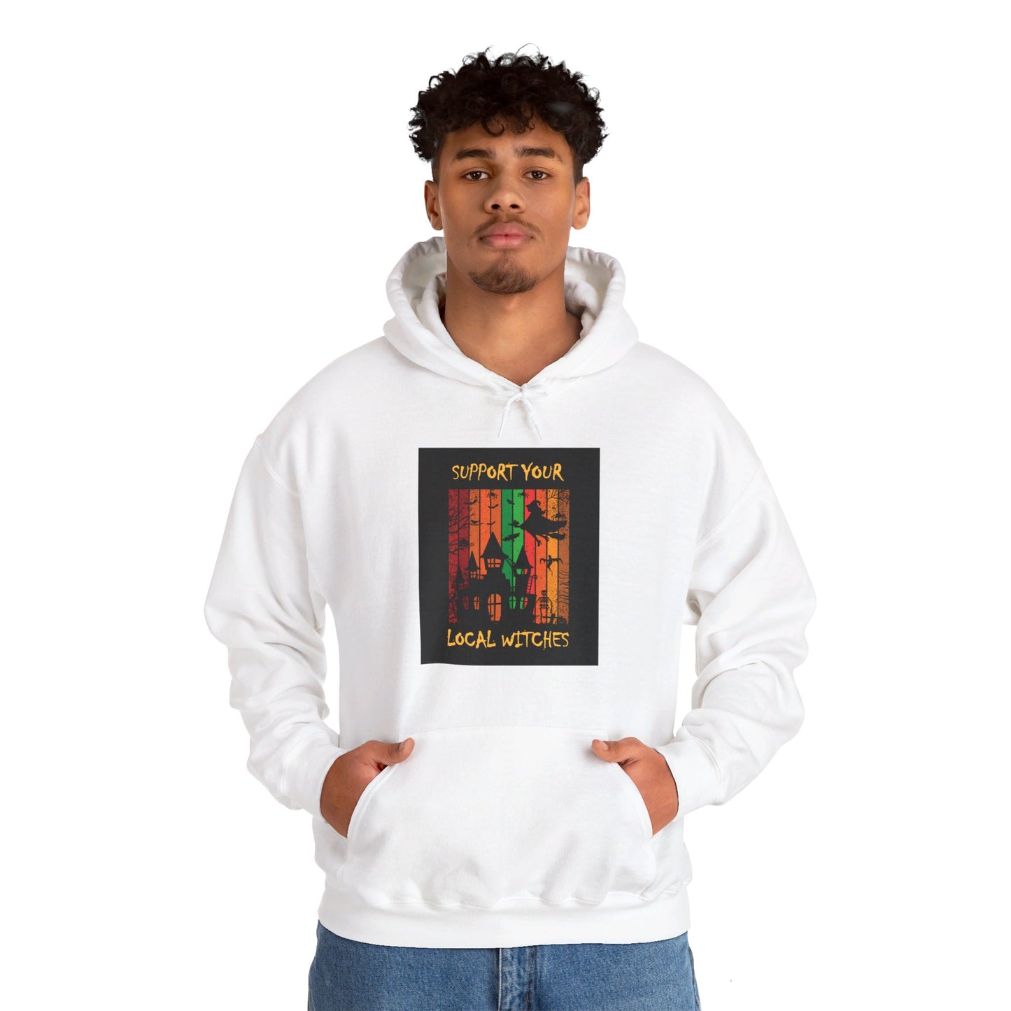 Hooded Sweatshirt-Unisex Heavy Blend™- Halloween - Support Your Local Witches by Lynn Salem Creates