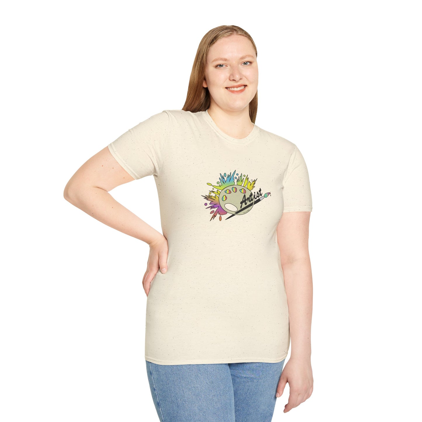 T-Shirt - Unisex Softstyle - Paint, Palette, Brush by Lynn Salem Creates