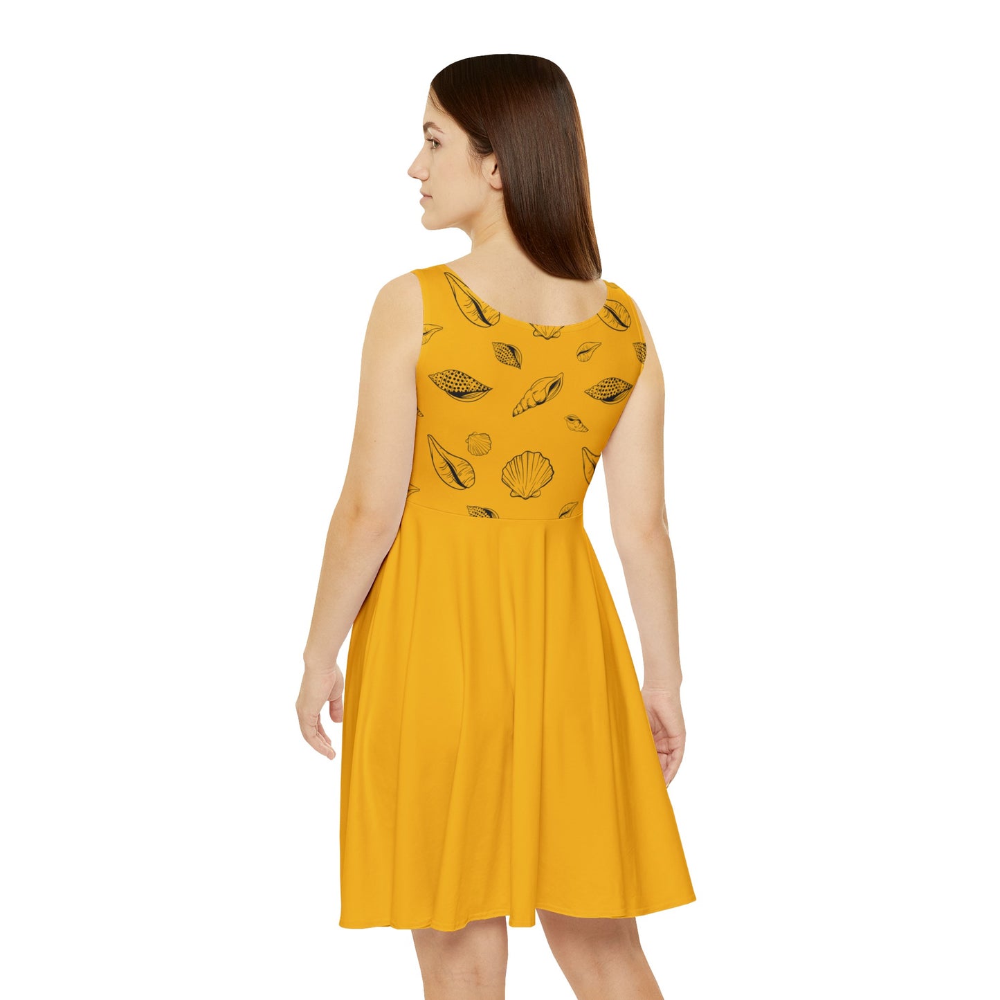 Women's Skater Dress - Yellow - Sea Shell Design