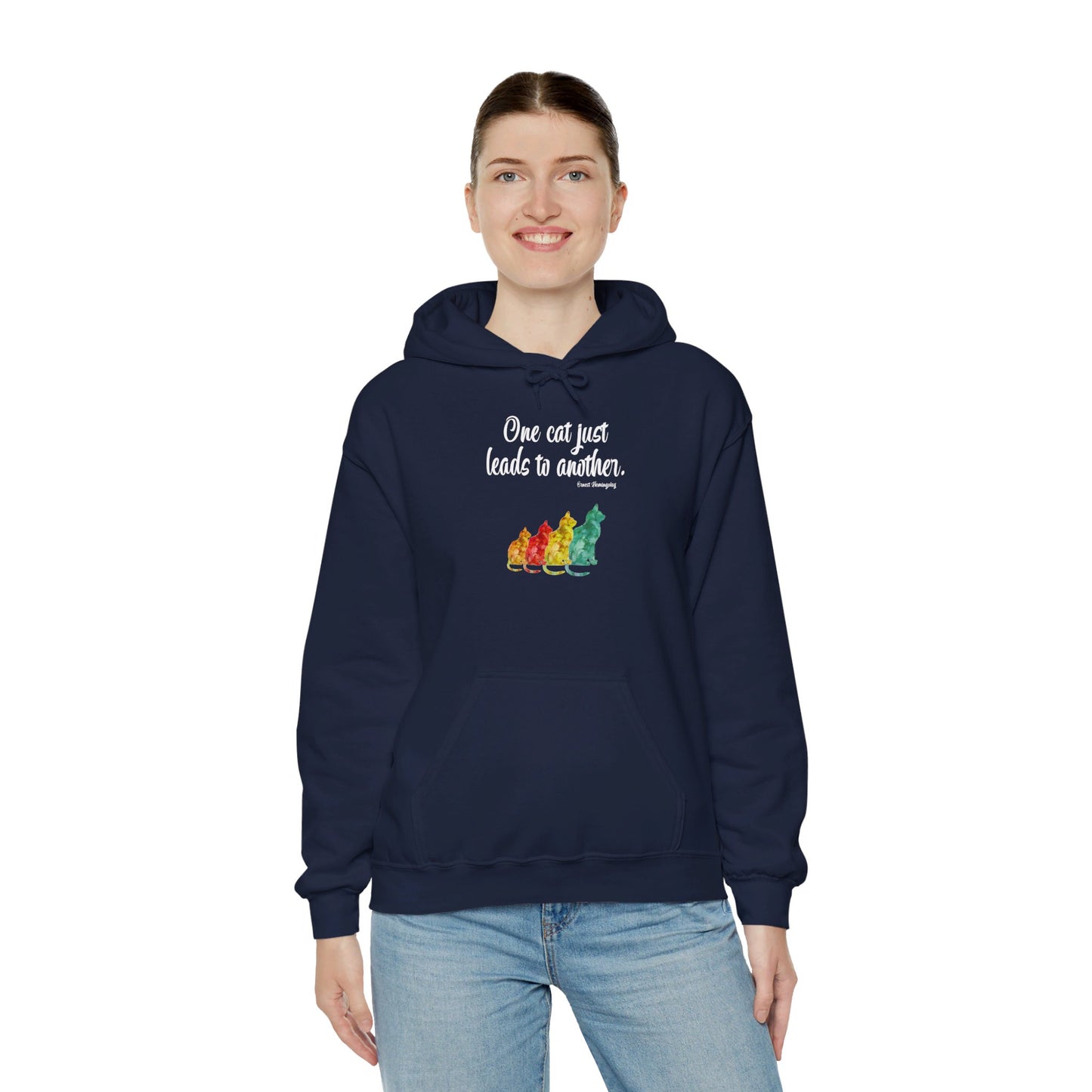 Sweatshirt (Hooded)- Unisex Heavy Blend™ - One Cat by Lynn Salem Creates