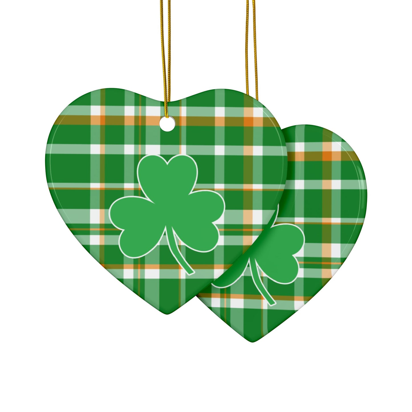 Shamrock Heart Shaped Ornament by Lynn Salem Creates