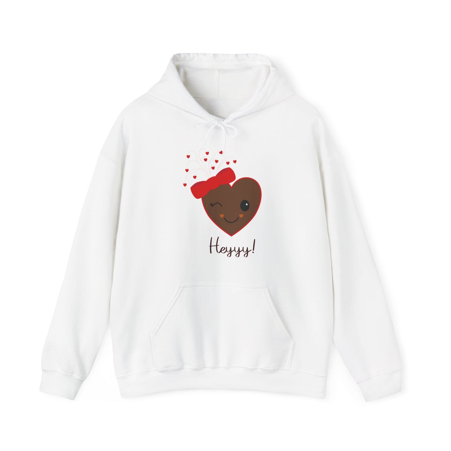 Flirting Heart (Brown) Hooded Sweatshirt by Lynn Salem Creates