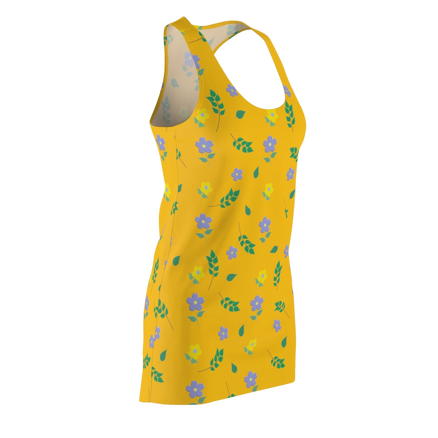 Racerback Dress (Yellow) Floral Design