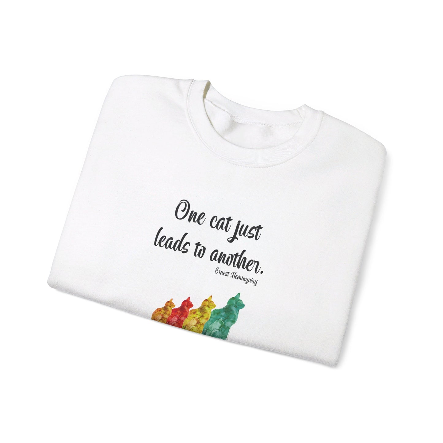 Sweatshirt (Crewneck) - Unisex Heavy Blend™ - One Cat by Lynn Salem Creates