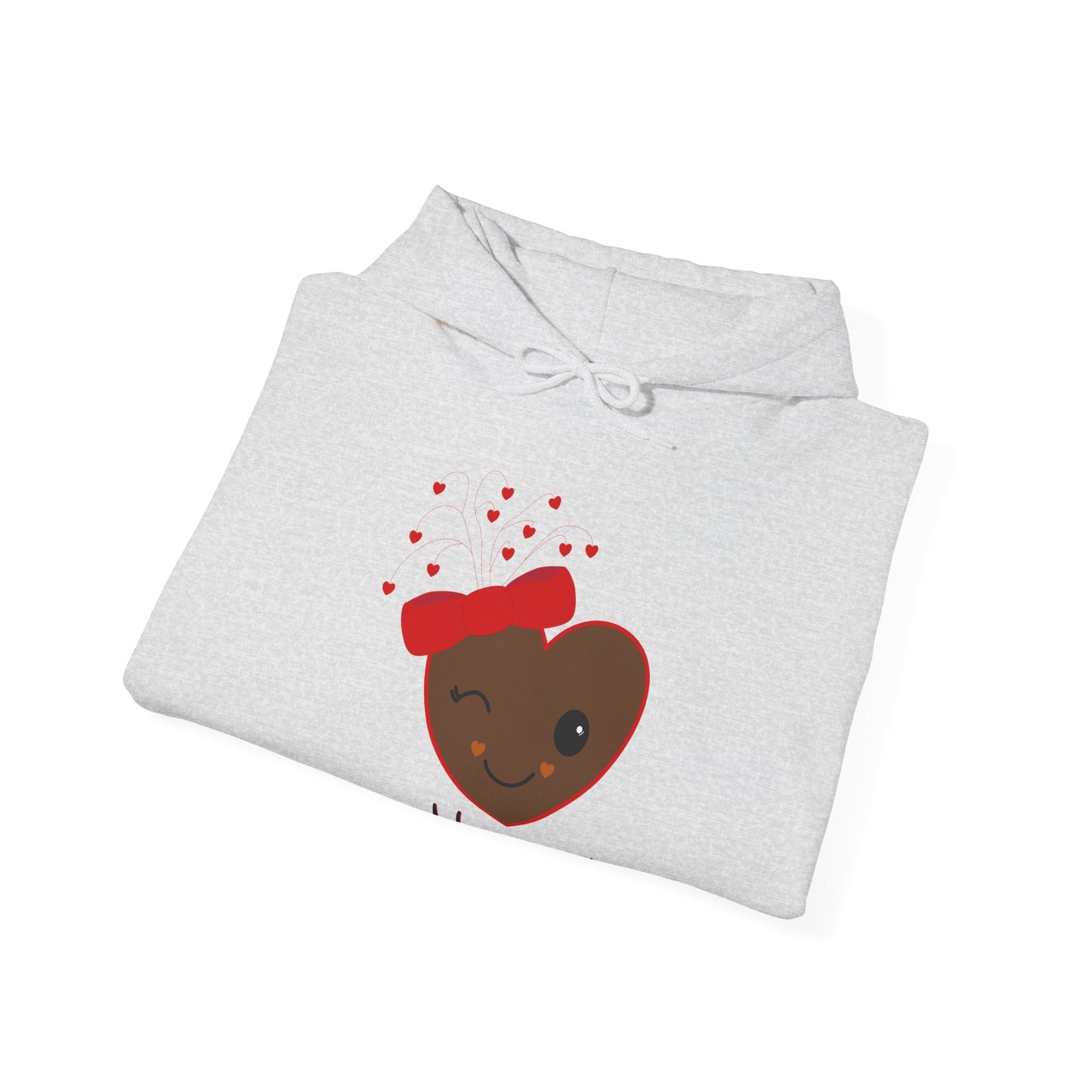 Flirting Heart (Brown) Hooded Sweatshirt by Lynn Salem Creates
