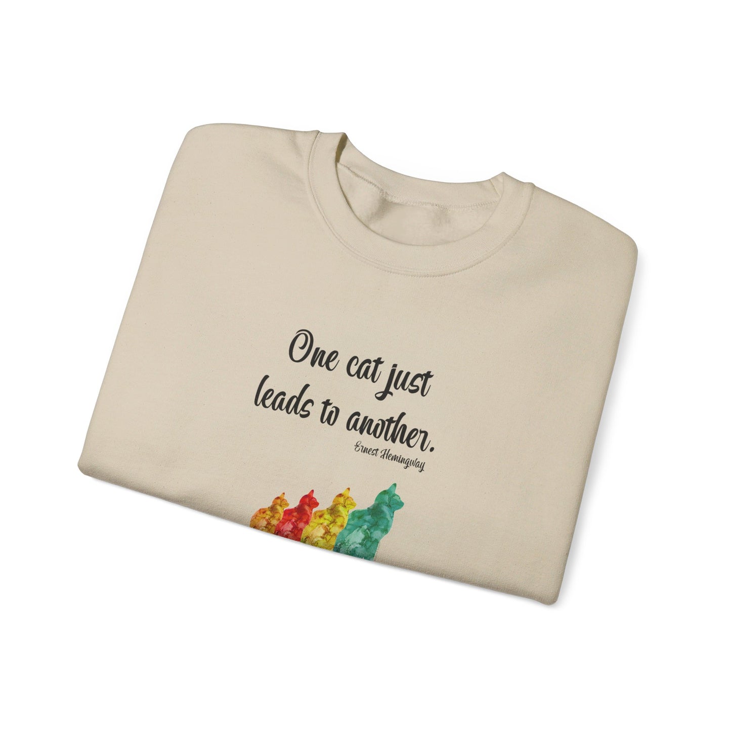 Sweatshirt (Crewneck) - Unisex Heavy Blend™ - One Cat by Lynn Salem Creates