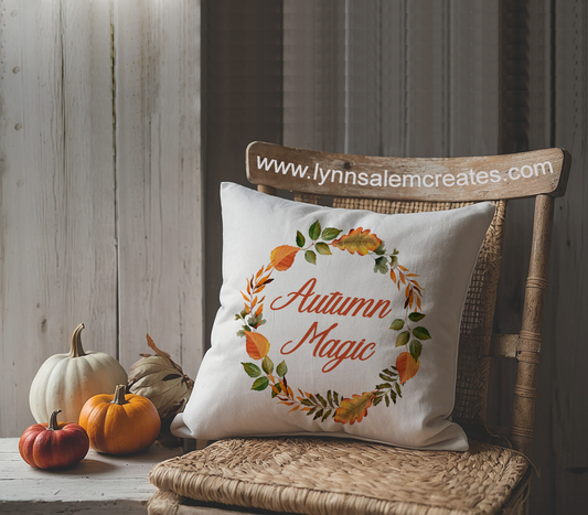 Square Autumn Pillow  - Autumn Magic by Lynn Salem Creates