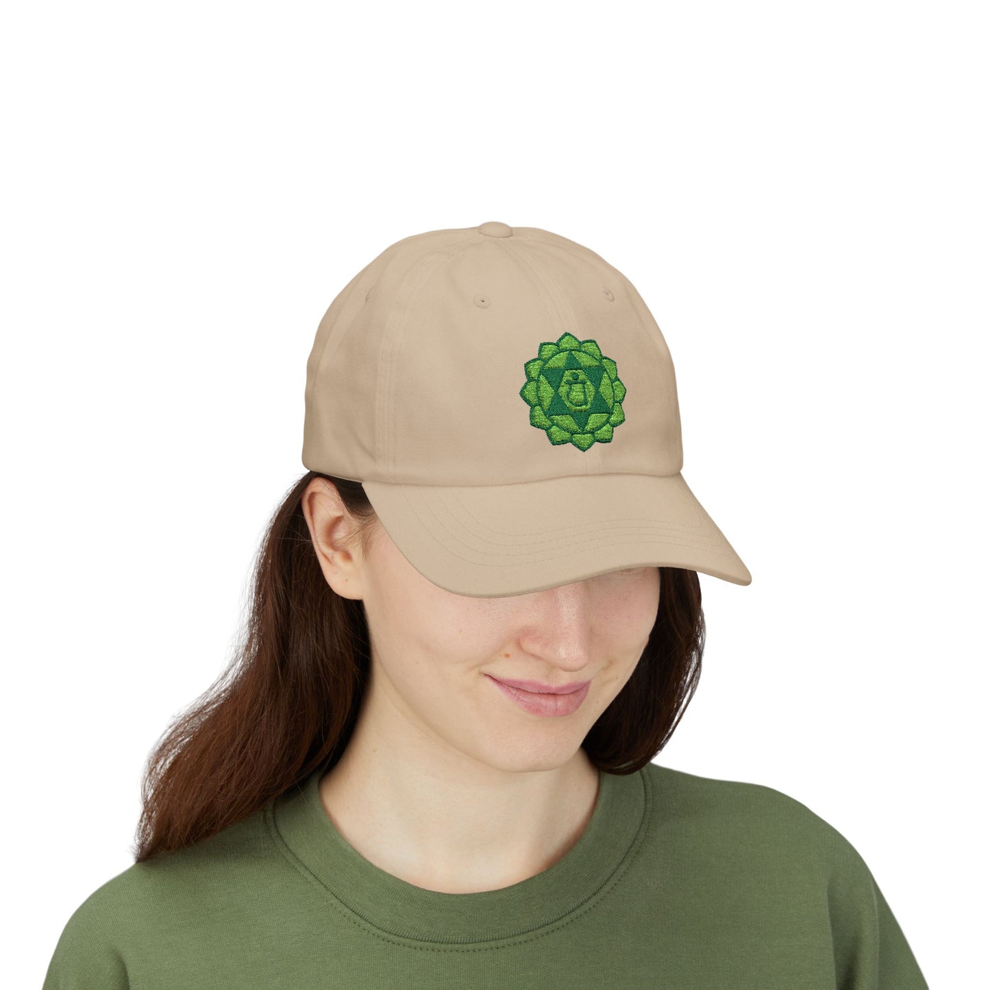 Embroidered Classic Dad Cap - Heart Chakra Design by Lynn Salem Creates