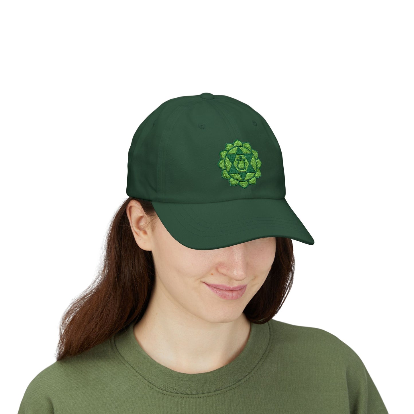 Embroidered Classic Dad Cap - Heart Chakra Design by Lynn Salem Creates