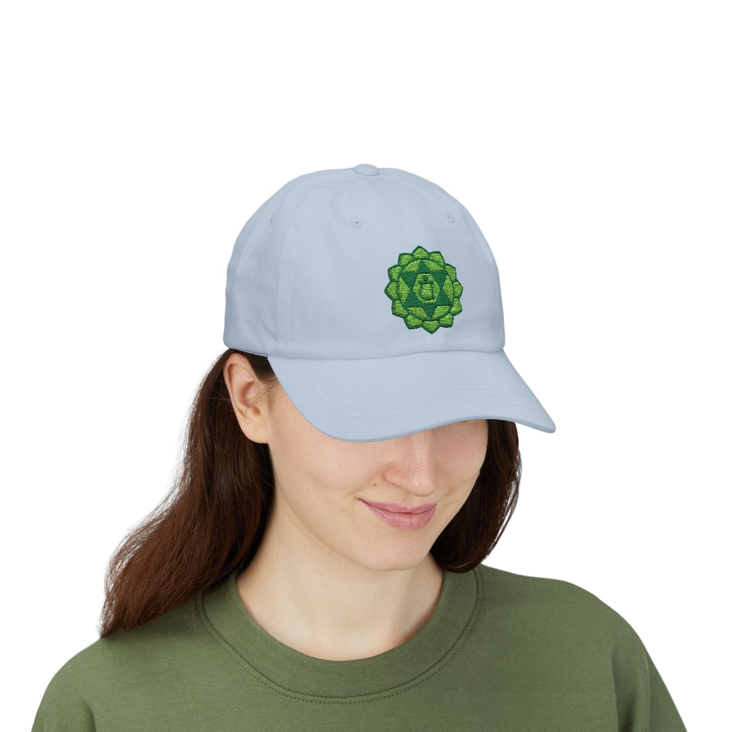 Embroidered Classic Dad Cap - Heart Chakra Design by Lynn Salem Creates
