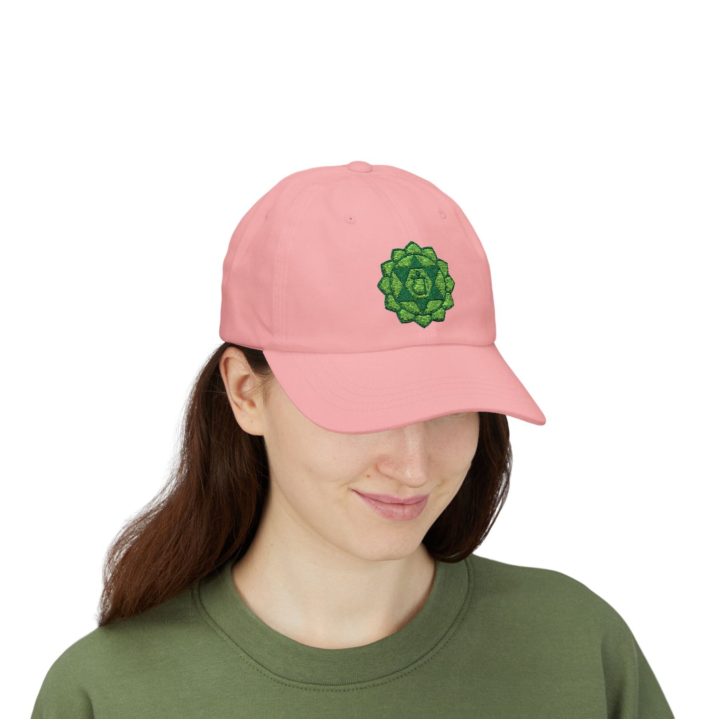 Embroidered Classic Dad Cap - Heart Chakra Design by Lynn Salem Creates