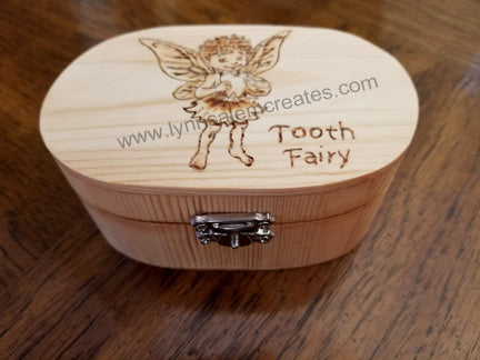 A - Hand Burned Tooth Fairy Box Custom Designed by Lynn Salem Creates