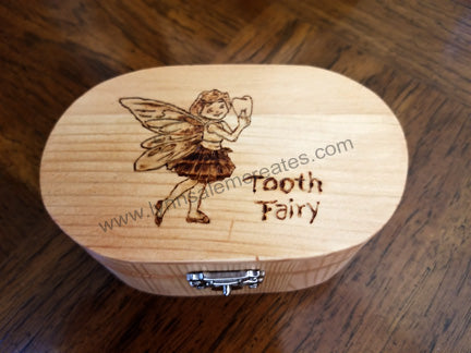 A - Hand Burned Tooth Fairy Box Custom Designed by Lynn Salem Creates
