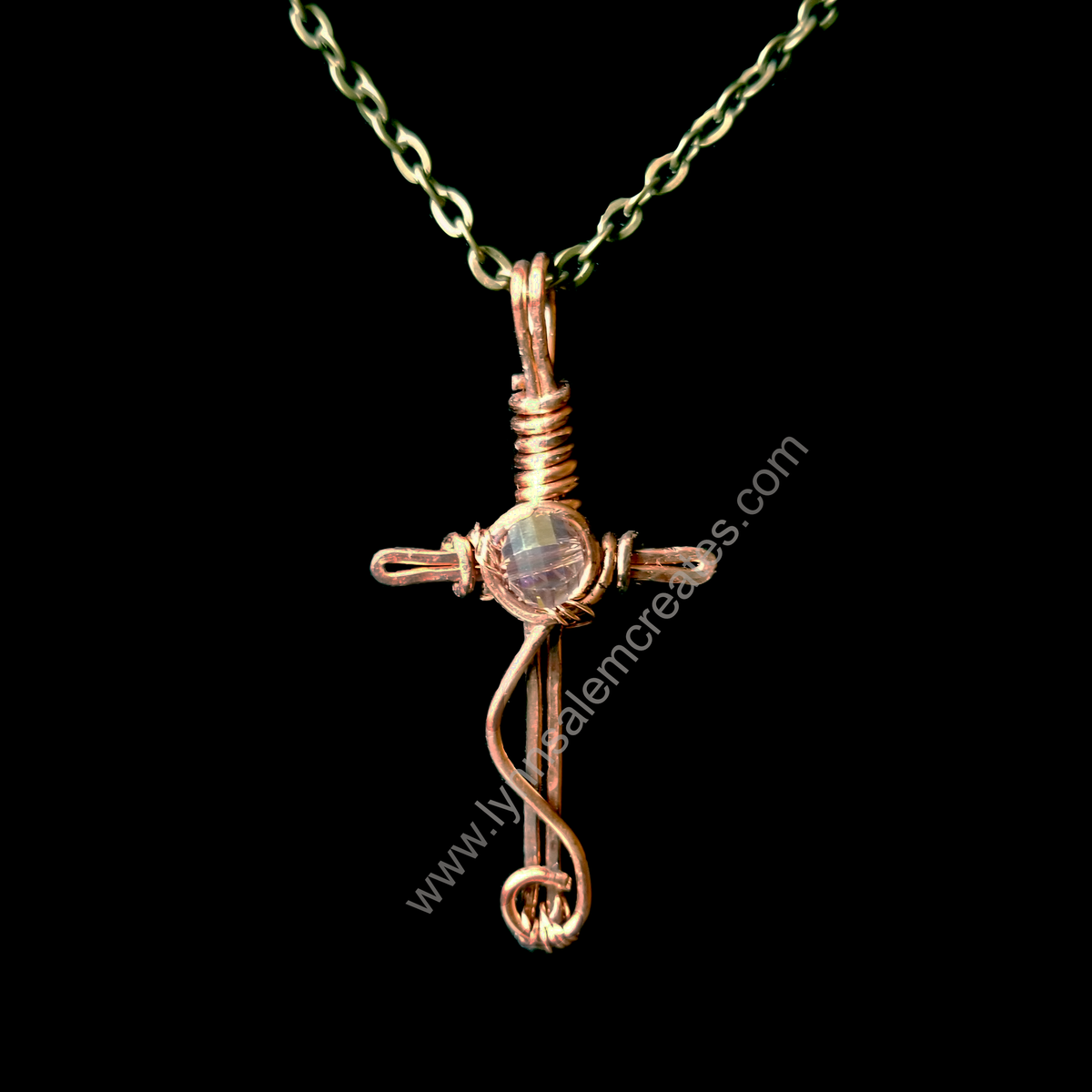 A - Copper Cross Pendant Handcrafted by Lynn Salem Creates