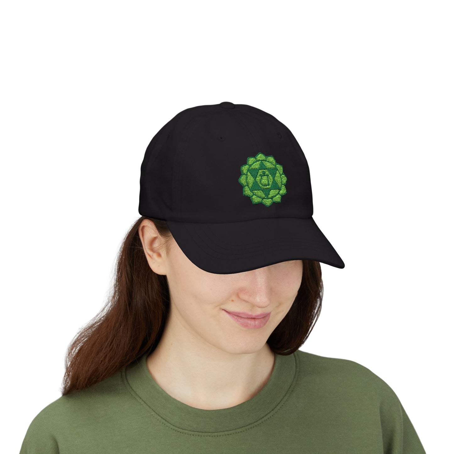Embroidered Classic Dad Cap - Heart Chakra Design by Lynn Salem Creates