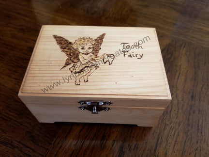 A - Hand Burned Tooth Fairy Box Custom Designed by Lynn Salem Creates